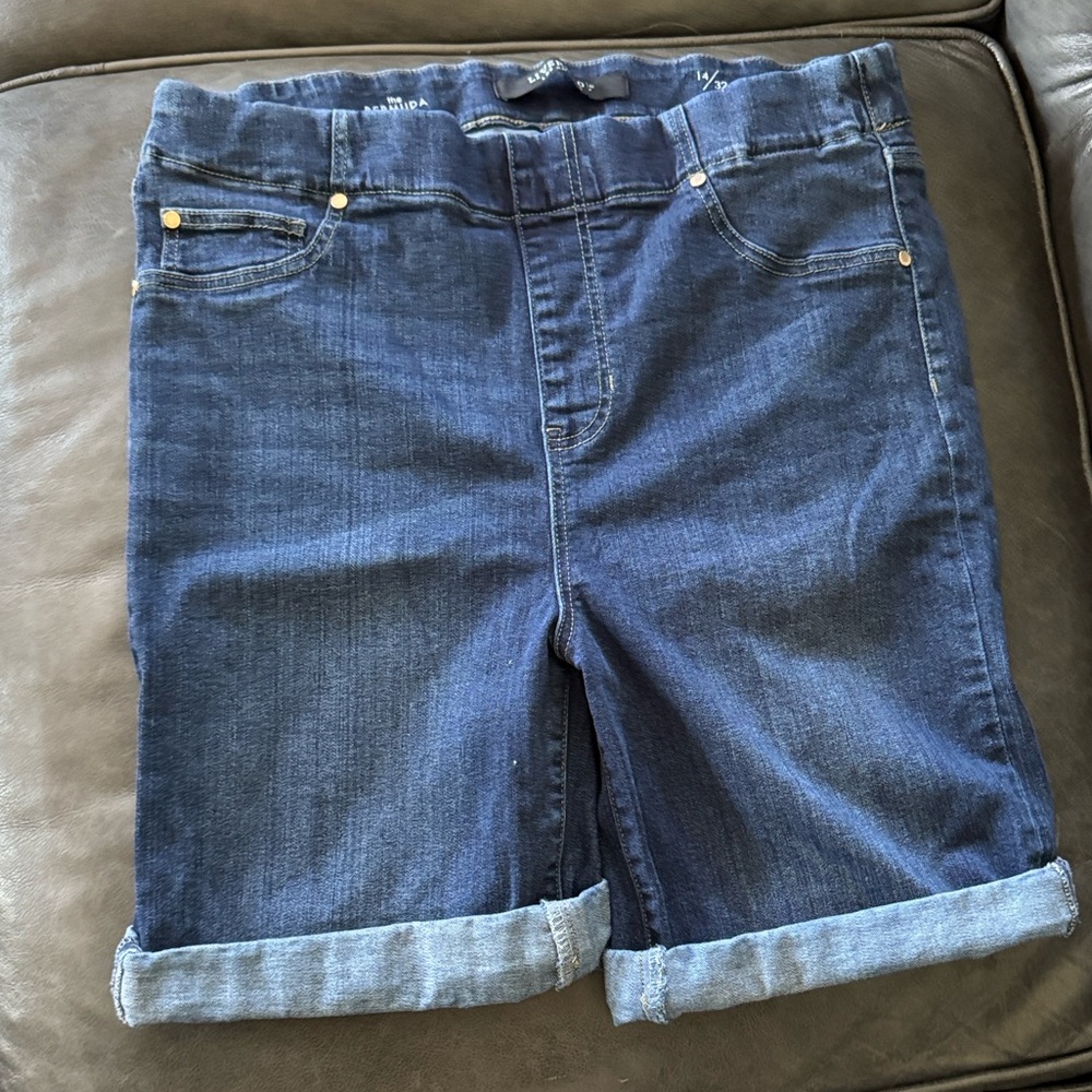 Liverpool Blue Denim Bermuda Shorts